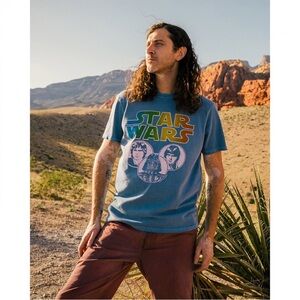 Junk Food Clothing Star Wars Neon Gradient Unisex Tee Blue and Yellow